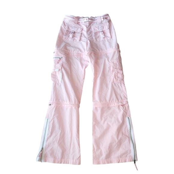 Limited Too Y2K Cargo Pants Low Rise Convertible Pants Pink Size Juniors 5 - Picture 2 of 8